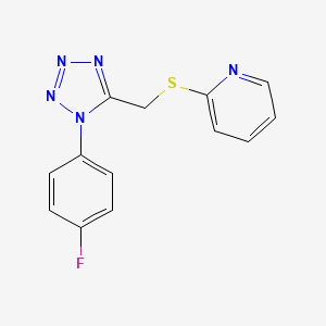 molecular formula C13H10FN5S B4791951 2-({[1-(4-fluorophenyl)-1H-tetrazol-5-yl]methyl}thio)pyridine 