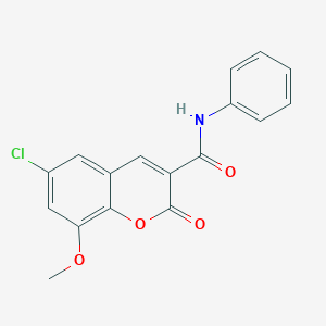 molecular formula C17H12ClNO4 B4791952 6-chloro-8-methoxy-2-oxo-N-phenyl-2H-chromene-3-carboxamide 