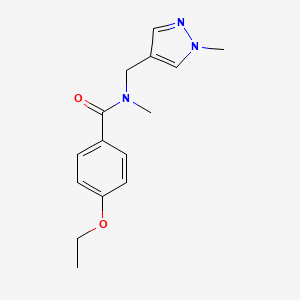 molecular formula C15H19N3O2 B4791967 4-ethoxy-N-methyl-N-[(1-methyl-1H-pyrazol-4-yl)methyl]benzamide 