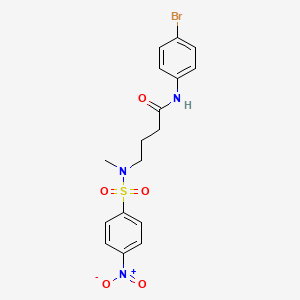 molecular formula C17H18BrN3O5S B4791976 N-(4-bromophenyl)-4-{methyl[(4-nitrophenyl)sulfonyl]amino}butanamide 