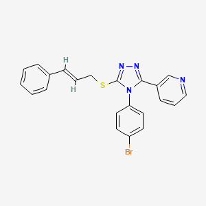 molecular formula C22H17BrN4S B4791999 3-{4-(4-bromophenyl)-5-[(3-phenyl-2-propen-1-yl)thio]-4H-1,2,4-triazol-3-yl}pyridine CAS No. 477734-67-1