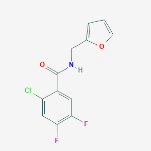 molecular formula C12H8ClF2NO2 B479200 2-chloro-4,5-difluoro-N-(furan-2-ylmethyl)benzamide CAS No. 435284-20-1