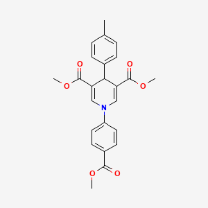 molecular formula C24H23NO6 B4792021 dimethyl 1-[4-(methoxycarbonyl)phenyl]-4-(4-methylphenyl)-1,4-dihydro-3,5-pyridinedicarboxylate 