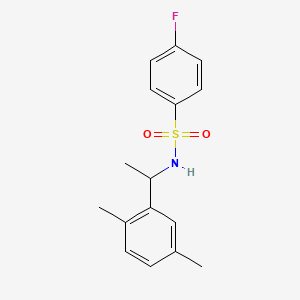 molecular formula C16H18FNO2S B4792040 N-[1-(2,5-dimethylphenyl)ethyl]-4-fluorobenzenesulfonamide 