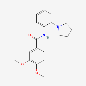molecular formula C19H22N2O3 B4792053 3,4-dimethoxy-N-[2-(1-pyrrolidinyl)phenyl]benzamide 