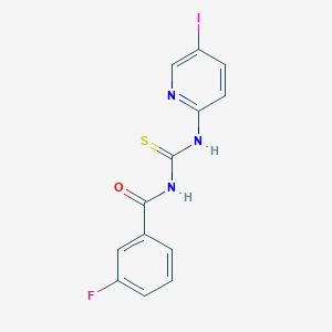 molecular formula C13H9FIN3OS B4792097 3-fluoro-N-{[(5-iodo-2-pyridinyl)amino]carbonothioyl}benzamide 