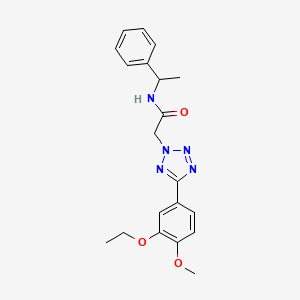 molecular formula C20H23N5O3 B4792099 2-[5-(3-ethoxy-4-methoxyphenyl)-2H-tetrazol-2-yl]-N-(1-phenylethyl)acetamide 