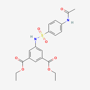 molecular formula C20H22N2O7S B4792122 diethyl 5-({[4-(acetylamino)phenyl]sulfonyl}amino)isophthalate 