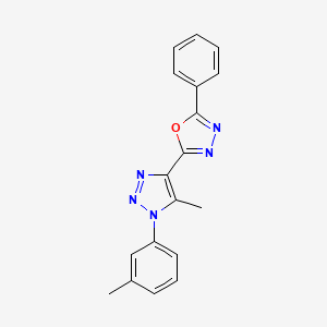 2-[5-methyl-1-(3-methylphenyl)-1H-1,2,3-triazol-4-yl]-5-phenyl-1,3,4-oxadiazole