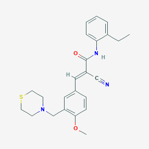 molecular formula C24H27N3O2S B4792148 2-cyano-N-(2-ethylphenyl)-3-[4-methoxy-3-(4-thiomorpholinylmethyl)phenyl]acrylamide 