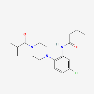molecular formula C19H28ClN3O2 B4792153 N-[5-chloro-2-(4-isobutyryl-1-piperazinyl)phenyl]-3-methylbutanamide 