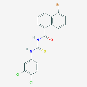 molecular formula C18H11BrCl2N2OS B4792167 5-bromo-N-{[(3,4-dichlorophenyl)amino]carbonothioyl}-1-naphthamide 