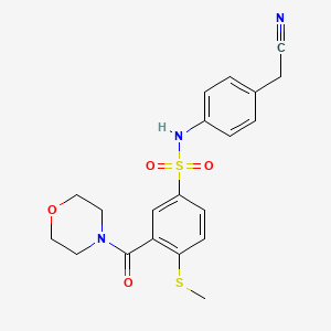 molecular formula C20H21N3O4S2 B4792173 N-[4-(cyanomethyl)phenyl]-4-(methylthio)-3-(4-morpholinylcarbonyl)benzenesulfonamide 