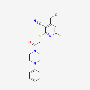 4-(methoxymethyl)-6-methyl-2-{[2-oxo-2-(4-phenyl-1-piperazinyl)ethyl]thio}nicotinonitrile