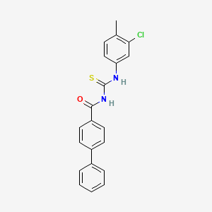 molecular formula C21H17ClN2OS B4792184 N-{[(3-chloro-4-methylphenyl)amino]carbonothioyl}-4-biphenylcarboxamide 