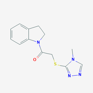 molecular formula C13H14N4OS B479222 1-(2,3-dihydro-1H-indol-1-yl)-2-[(4-methyl-4H-1,2,4-triazol-3-yl)sulfanyl]ethanone CAS No. 361983-35-9