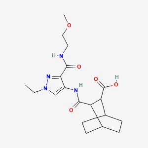 molecular formula C19H28N4O5 B4792241 3-{[(1-ethyl-3-{[(2-methoxyethyl)amino]carbonyl}-1H-pyrazol-4-yl)amino]carbonyl}bicyclo[2.2.2]octane-2-carboxylic acid 