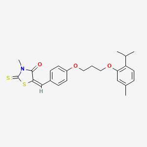 molecular formula C24H27NO3S2 B4792270 5-{4-[3-(2-isopropyl-5-methylphenoxy)propoxy]benzylidene}-3-methyl-2-thioxo-1,3-thiazolidin-4-one 