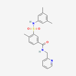 molecular formula C22H23N3O3S B4792304 3-{[(3,5-dimethylphenyl)amino]sulfonyl}-4-methyl-N-(2-pyridinylmethyl)benzamide 