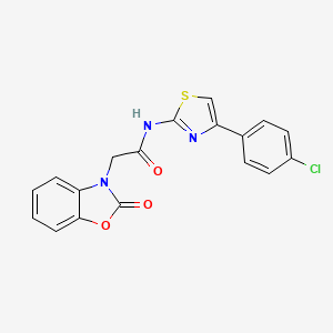 molecular formula C18H12ClN3O3S B4792314 N-[4-(4-chlorophenyl)-1,3-thiazol-2-yl]-2-(2-oxo-1,3-benzoxazol-3(2H)-yl)acetamide 