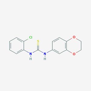 molecular formula C15H13ClN2O2S B4792317 N-(2-chlorophenyl)-N'-(2,3-dihydro-1,4-benzodioxin-6-yl)thiourea 