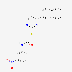 molecular formula C22H16N4O3S B4792331 2-{[4-(2-naphthyl)-2-pyrimidinyl]thio}-N-(3-nitrophenyl)acetamide 