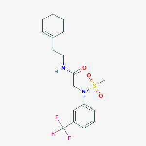 molecular formula C18H23F3N2O3S B4792361 N~1~-[2-(1-cyclohexen-1-yl)ethyl]-N~2~-(methylsulfonyl)-N~2~-[3-(trifluoromethyl)phenyl]glycinamide 
