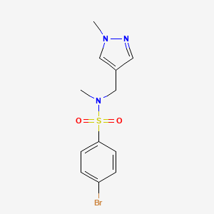 molecular formula C12H14BrN3O2S B4792367 4-bromo-N-methyl-N-[(1-methyl-1H-pyrazol-4-yl)methyl]benzenesulfonamide 