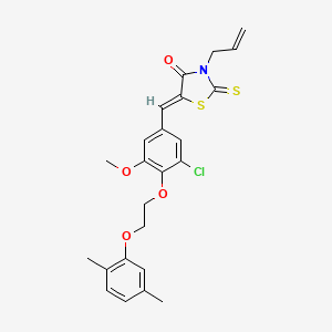molecular formula C24H24ClNO4S2 B4792375 3-allyl-5-{3-chloro-4-[2-(2,5-dimethylphenoxy)ethoxy]-5-methoxybenzylidene}-2-thioxo-1,3-thiazolidin-4-one 