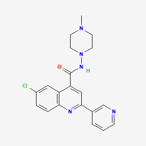 molecular formula C20H20ClN5O B4792382 6-chloro-N-(4-methyl-1-piperazinyl)-2-(3-pyridinyl)-4-quinolinecarboxamide 