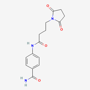 molecular formula C15H17N3O4 B4792404 4-{[4-(2,5-dioxo-1-pyrrolidinyl)butanoyl]amino}benzamide 