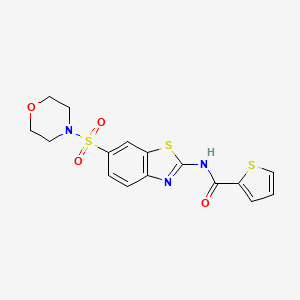 molecular formula C16H15N3O4S3 B4792425 N-[6-(4-morpholinylsulfonyl)-1,3-benzothiazol-2-yl]-2-thiophenecarboxamide 