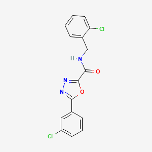 molecular formula C16H11Cl2N3O2 B4792431 N-(2-chlorobenzyl)-5-(3-chlorophenyl)-1,3,4-oxadiazole-2-carboxamide 