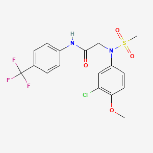 molecular formula C17H16ClF3N2O4S B4792483 N~2~-(3-chloro-4-methoxyphenyl)-N~2~-(methylsulfonyl)-N~1~-[4-(trifluoromethyl)phenyl]glycinamide 