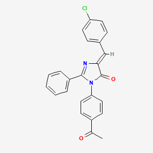 molecular formula C24H17ClN2O2 B4792484 3-(4-acetylphenyl)-5-(4-chlorobenzylidene)-2-phenyl-3,5-dihydro-4H-imidazol-4-one 