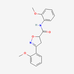 molecular formula C18H18N2O4 B4792491 N,3-bis(2-methoxyphenyl)-4,5-dihydro-5-isoxazolecarboxamide 