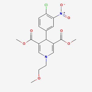 molecular formula C18H19ClN2O7 B4792504 dimethyl 4-(4-chloro-3-nitrophenyl)-1-(2-methoxyethyl)-1,4-dihydro-3,5-pyridinedicarboxylate 