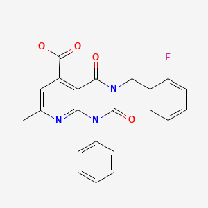 molecular formula C23H18FN3O4 B4792511 methyl 3-(2-fluorobenzyl)-7-methyl-2,4-dioxo-1-phenyl-1,2,3,4-tetrahydropyrido[2,3-d]pyrimidine-5-carboxylate 