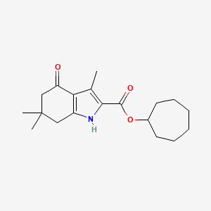 molecular formula C19H27NO3 B4792520 cycloheptyl 3,6,6-trimethyl-4-oxo-4,5,6,7-tetrahydro-1H-indole-2-carboxylate 