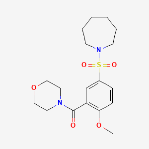 molecular formula C18H26N2O5S B4792527 1-{[4-methoxy-3-(4-morpholinylcarbonyl)phenyl]sulfonyl}azepane 