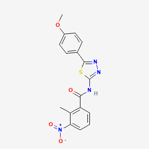 molecular formula C17H14N4O4S B4792535 N-[5-(4-methoxyphenyl)-1,3,4-thiadiazol-2-yl]-2-methyl-3-nitrobenzamide 