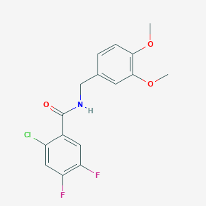 molecular formula C16H14ClF2NO3 B479254 2-chloro-N-(3,4-dimethoxybenzyl)-4,5-difluorobenzamide CAS No. 694441-80-0
