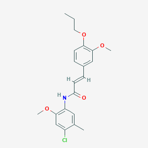 molecular formula C21H24ClNO4 B4792542 N-(4-chloro-2-methoxy-5-methylphenyl)-3-(3-methoxy-4-propoxyphenyl)acrylamide 