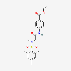 molecular formula C21H26N2O5S B4792549 ethyl 4-{[N-(mesitylsulfonyl)-N-methylglycyl]amino}benzoate 