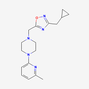 molecular formula C17H23N5O B4792560 1-{[3-(cyclopropylmethyl)-1,2,4-oxadiazol-5-yl]methyl}-4-(6-methyl-2-pyridinyl)piperazine 