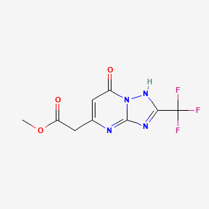 molecular formula C9H7F3N4O3 B4792563 methyl [7-oxo-2-(trifluoromethyl)-4,7-dihydro[1,2,4]triazolo[1,5-a]pyrimidin-5-yl]acetate 