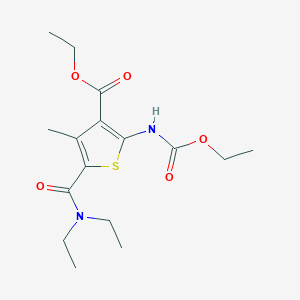 molecular formula C16H24N2O5S B4792633 ethyl 5-[(diethylamino)carbonyl]-2-[(ethoxycarbonyl)amino]-4-methyl-3-thiophenecarboxylate 