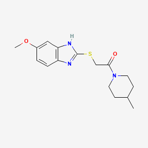molecular formula C16H21N3O2S B4792645 5-methoxy-2-{[2-(4-methyl-1-piperidinyl)-2-oxoethyl]thio}-1H-benzimidazole 