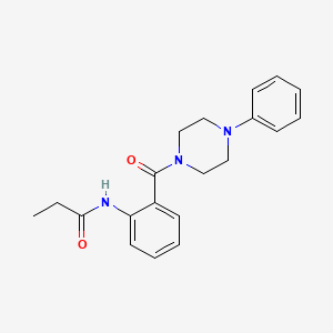 molecular formula C20H23N3O2 B4792649 N-{2-[(4-phenyl-1-piperazinyl)carbonyl]phenyl}propanamide 