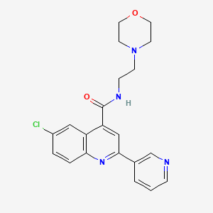 molecular formula C21H21ClN4O2 B4792655 6-chloro-N-[2-(4-morpholinyl)ethyl]-2-(3-pyridinyl)-4-quinolinecarboxamide 